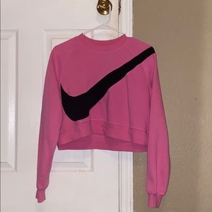Nike pink cropped sweatshirt size small